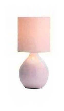 ColourMatch Round Ceramic Table Lamp - Bubblegum Pink